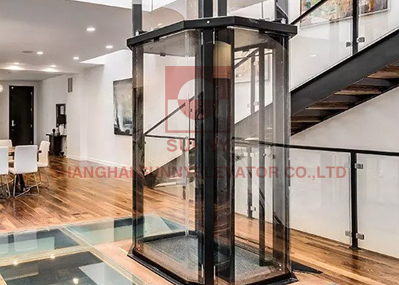 2 - Ascensore domestico in vetro per interni a 4 piani Personalizza l'acciaio inossidabile