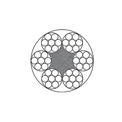 Fune d'acciaio zincato 6×9W+IWS, 12mm, Carico di rottura minimo 86,3 KN, Per verricelli per pozzi inclinati fornitore