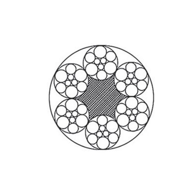 Fune d'acciaio 6x7/6x9W, zincata o non zincata, anima FC/IWS, 1.8-36mm, 1570-1870 MPa fornitore