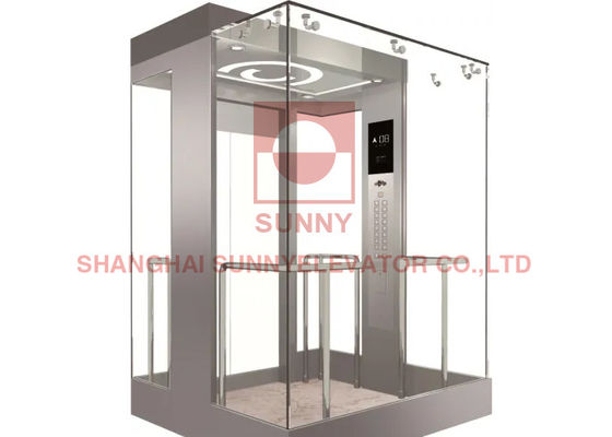 Elevatore panoramico Gearless 800KG della trazione VVVF 1.0m del CE con acciaio inossidabile